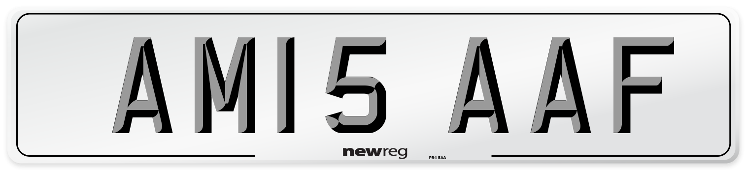 AM15 AAF Number Plate from New Reg